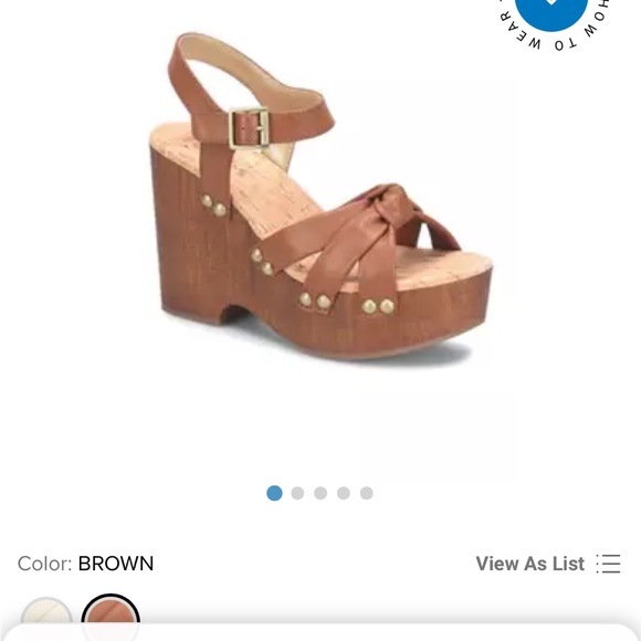 Korks Brown Wedge Sandals Size 9M $40 - Picture 3 of 7